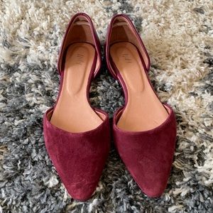 J Jill burgundy suede flats eight